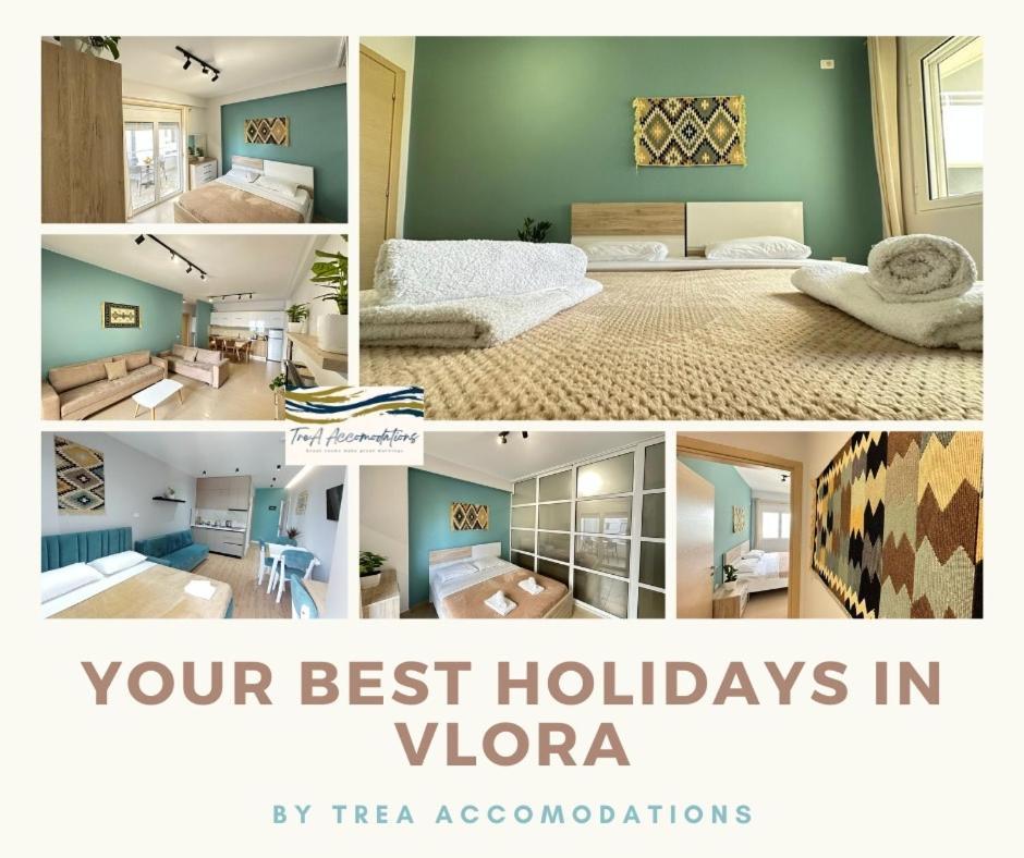 Trea Accomodations - On Private Beach With Sunbed & Umbrella Vlorë 外观 照片